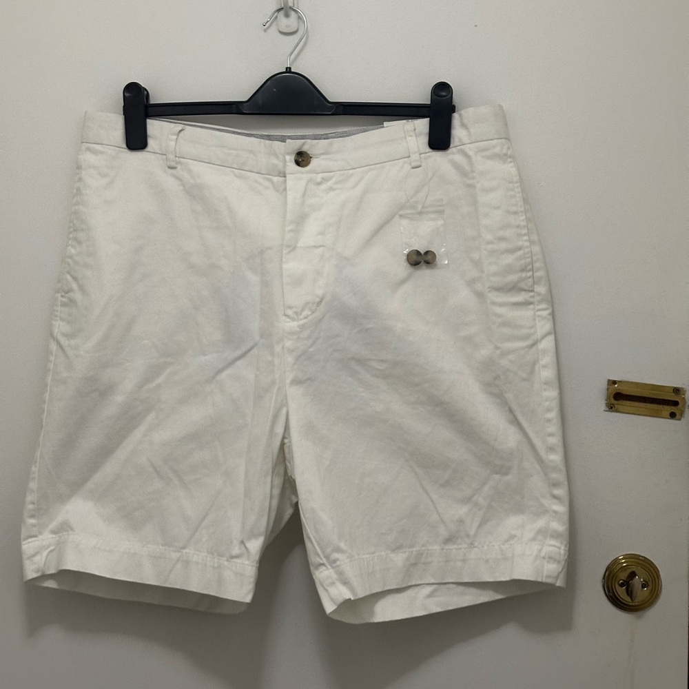 Tailorbyrd Men's Cream Flat Front Shorts
